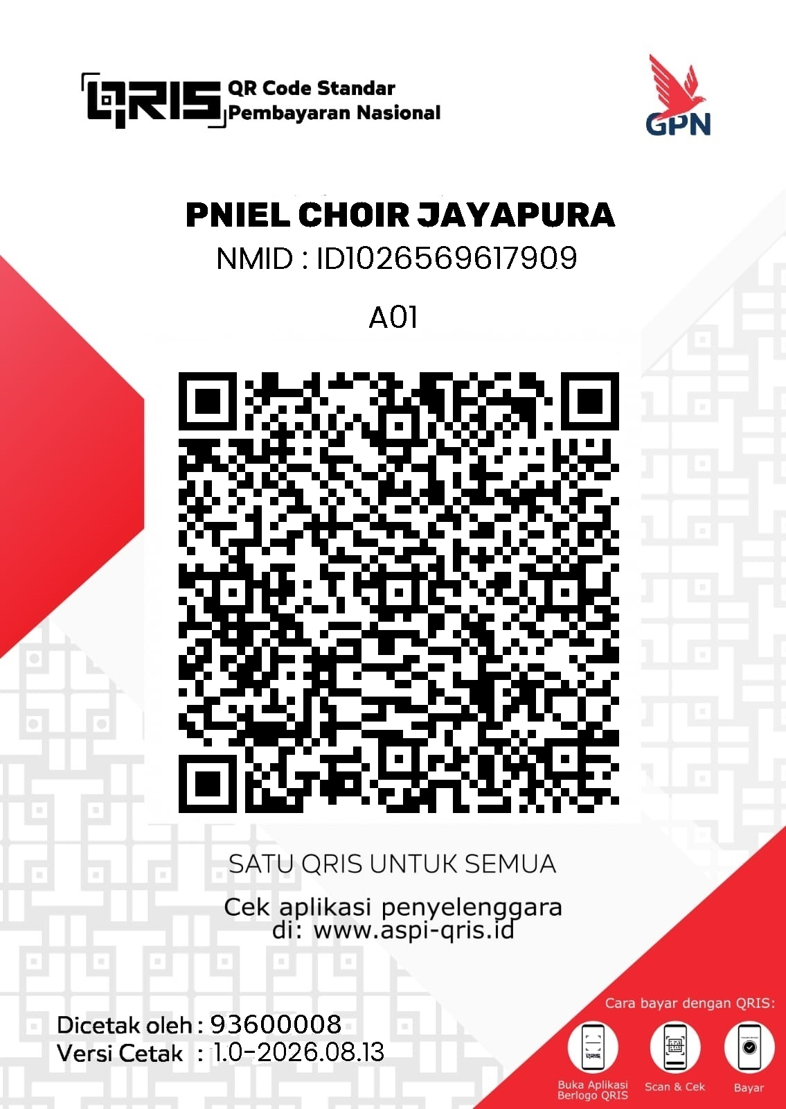 QRIS Donasi Pniel Choir Jayapura